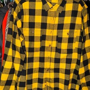 Men's Yellow and Black Buffalo Plaid Flannel Shirt